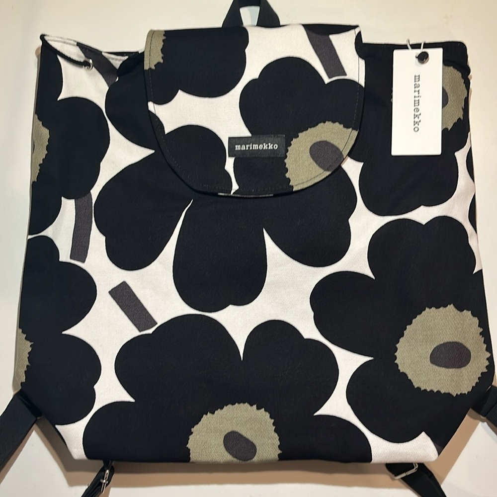 Marimekko Nippu Unikko Backpack - Black/White/Green - Picture 13 of 16